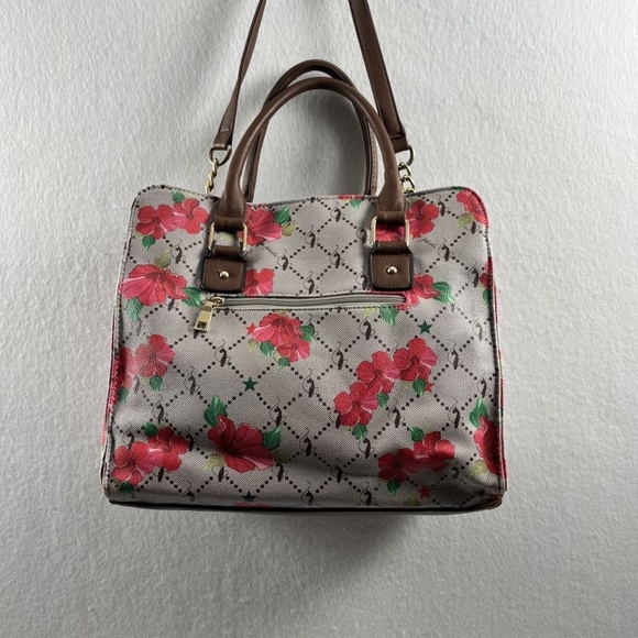 Vintage Retro Y2K Purse Cat Pattern Baby Phat Floral Lattice Tote by Kimora Lee - Picture 3 of 12